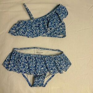 Janie & Jack Girls Bikini Size 8 Blue Flowers